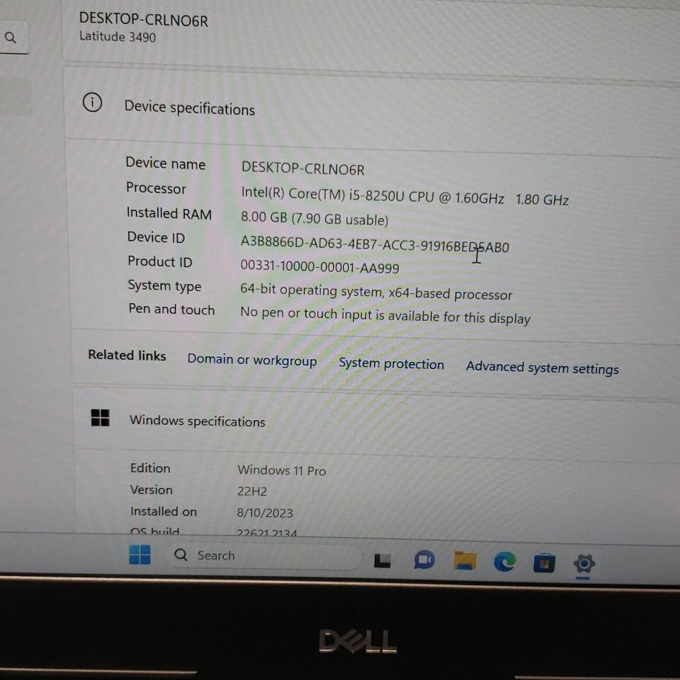 Dell Latitude 3490 | 14″ | i5-8250U 1.60GHz | 8GB 1TB HDD | WIN 11 PRO