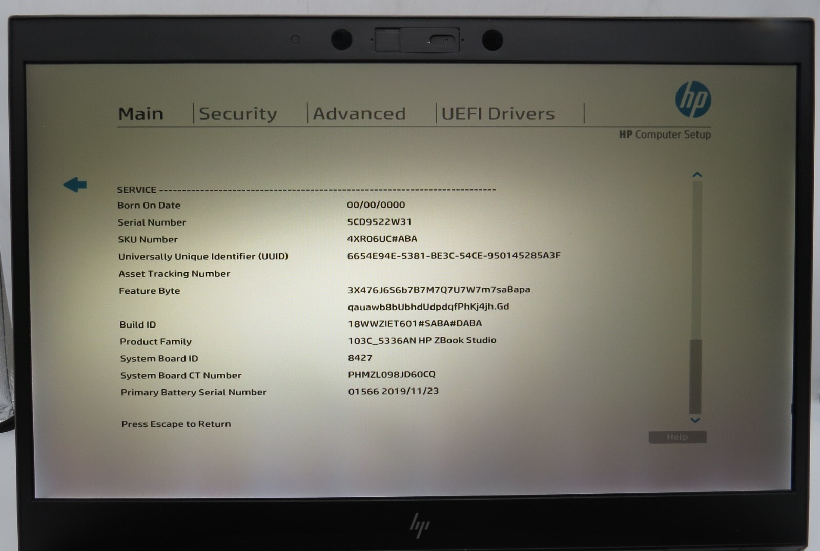 HP ZBook Studio G5-15.6″-i7-8850H@2.60GHz-32GB RAM-256GB M.2 NVME-NO OS *READ*