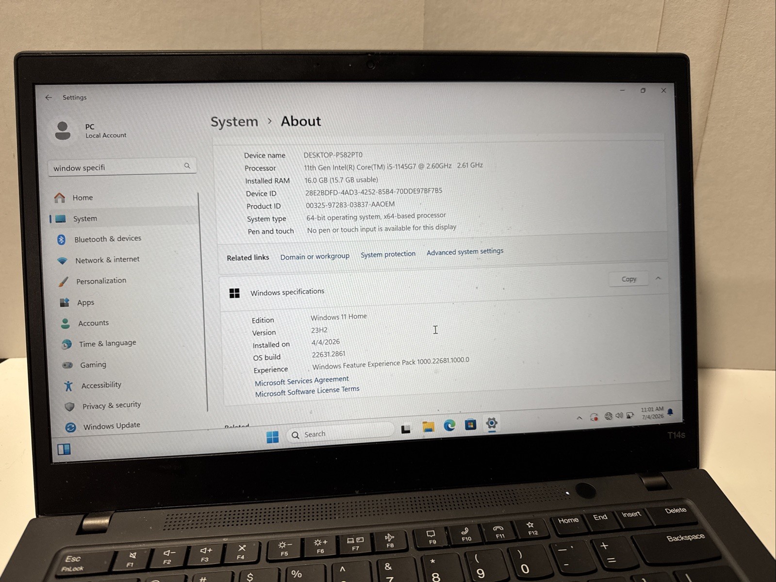 Lenovo ThinkPad T14s Gen 2 Black FHD i5-1145G7 2.60GHz 16GB 512GB SSD Excellent