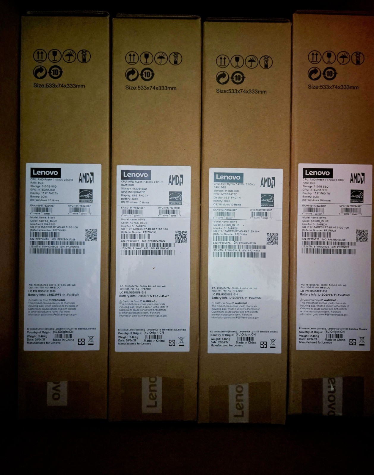 Lenovo IdeaPad 3 15ARE05 81W4 AMD RYZEN 7 4700U 512GB SSD Blue NEW
