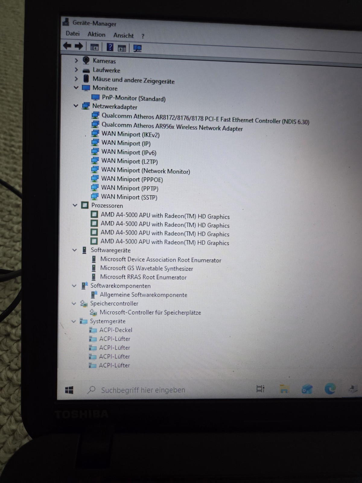 Toshiba Satellite C50D-A-13Y | AMD Quad-Core | 4GB RAM | SSD | Windows 10