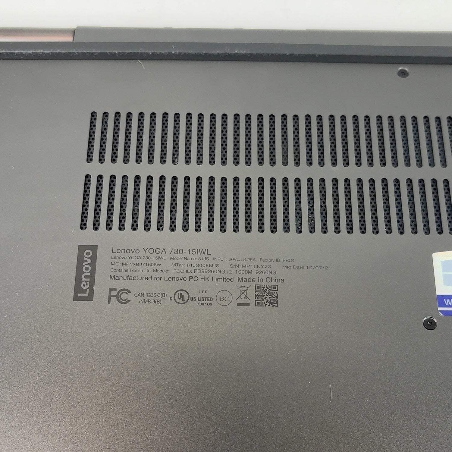 Lenovo Yoga 730 81JS 15.6″ i7-8565U 1.8GHz 8GB RAM 256GB SSD