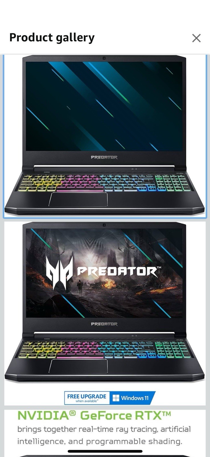 Acer Predator Helios 300 15.6″(1TB SSD, Intel Core i7-10750H, 2.6GHz, 16GB RAM