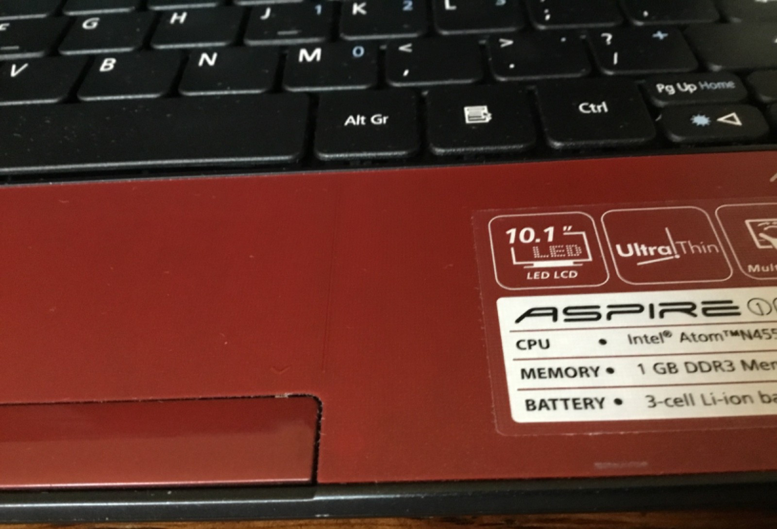 Acer Aspire One D255E Intel Atom N455 1.66GHz, 512KB Cache Windows 7 Bag Charger