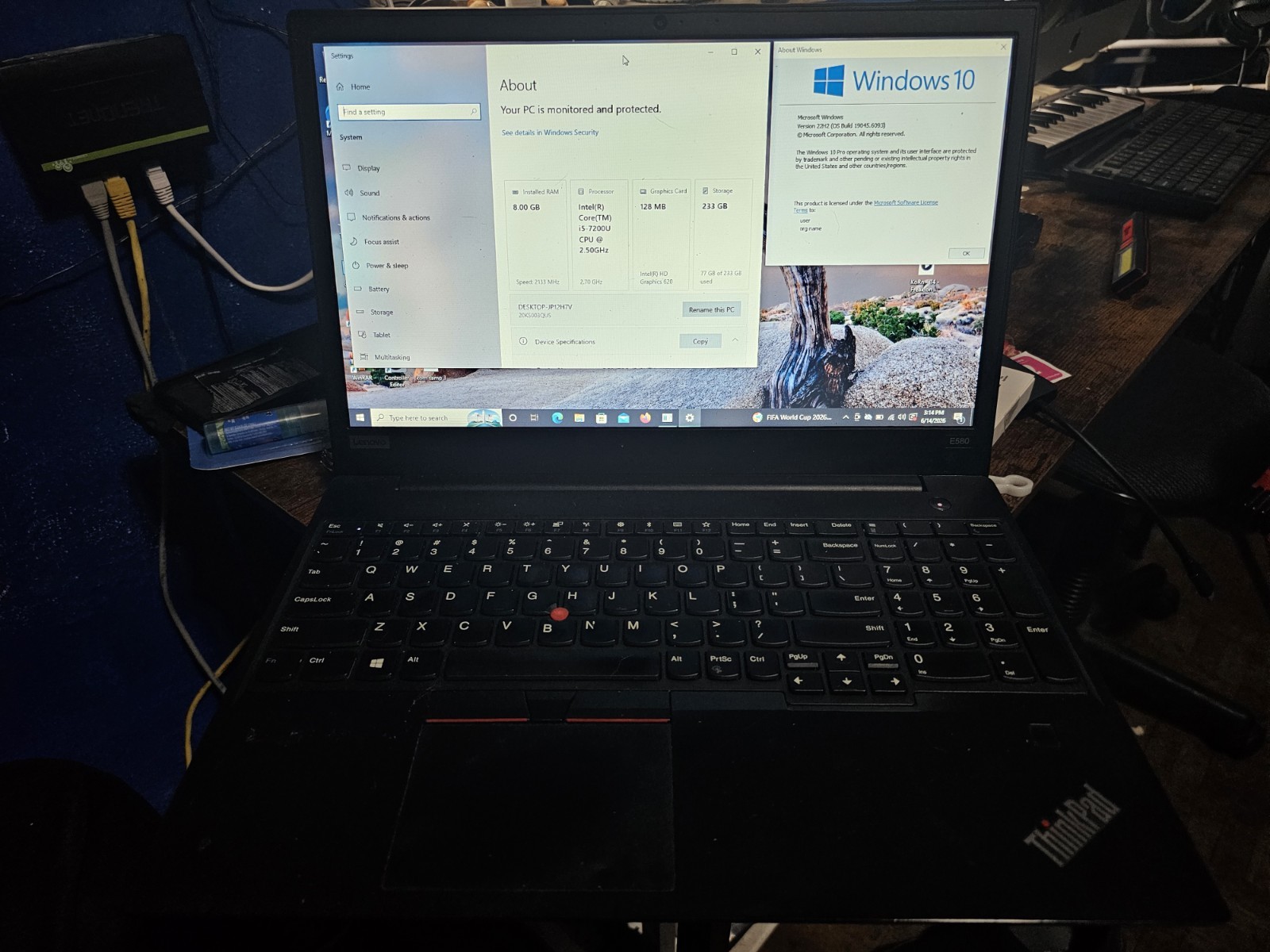 Lenovo ThinkPad E580Core i5@2.50GHz16GB RAM256 GB SSD HDD WIN 11….