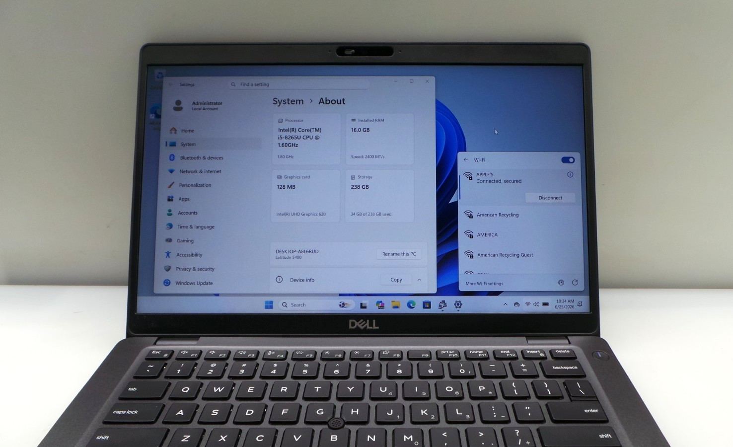 Dell Latitude 5400 | 14″ | i5-8265U 1.60GHz | 16GB RAM 256GB NVMe | WIN 11 PRO