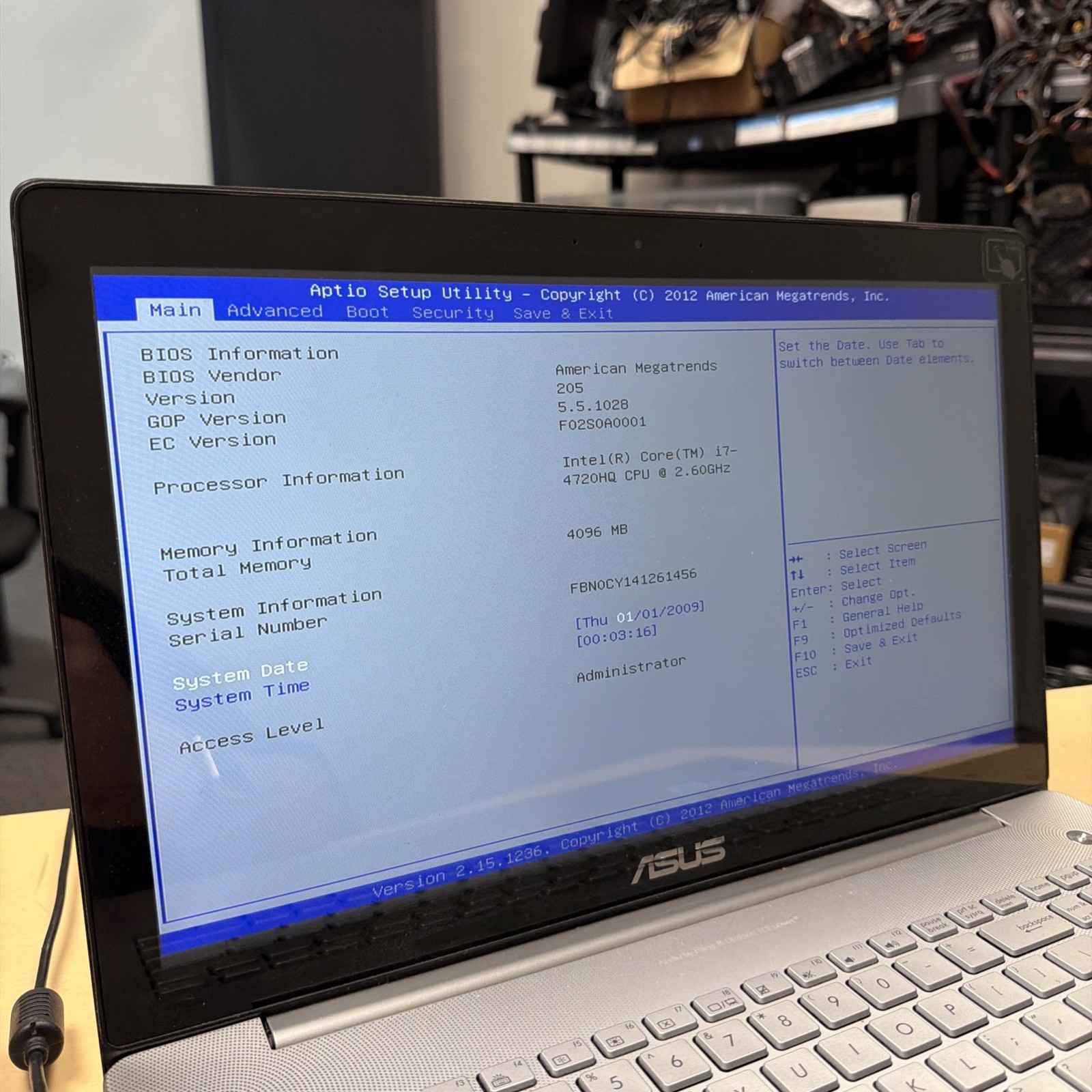 *For Parts ASUS N550J i7-4720HQ NVIDIA 950M 4GB RAM NO HD/OS