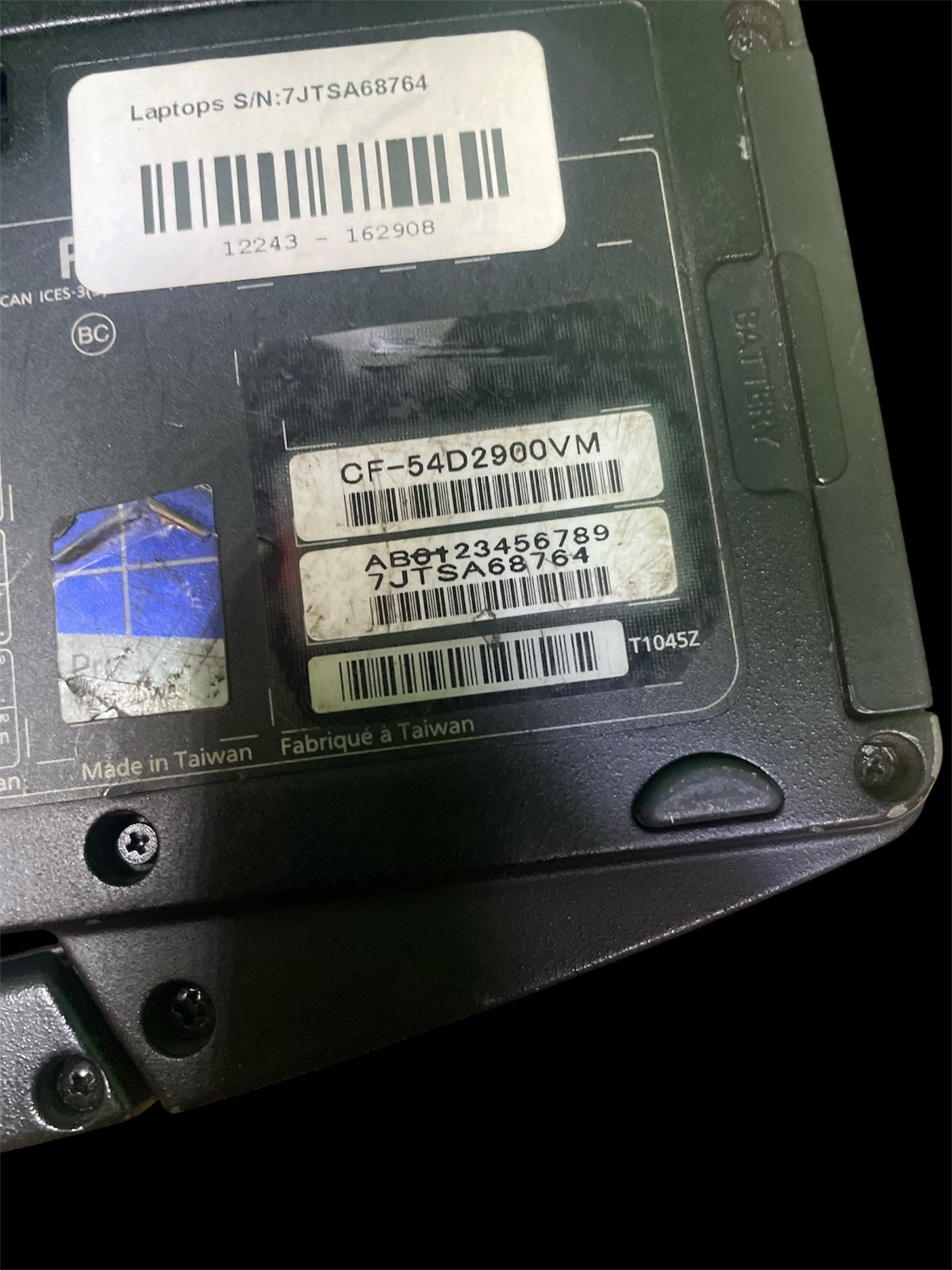 Panasonic Toughbook CF-54D2900VM – SSD Removed – Missing Parts – AS-IS / For Rep