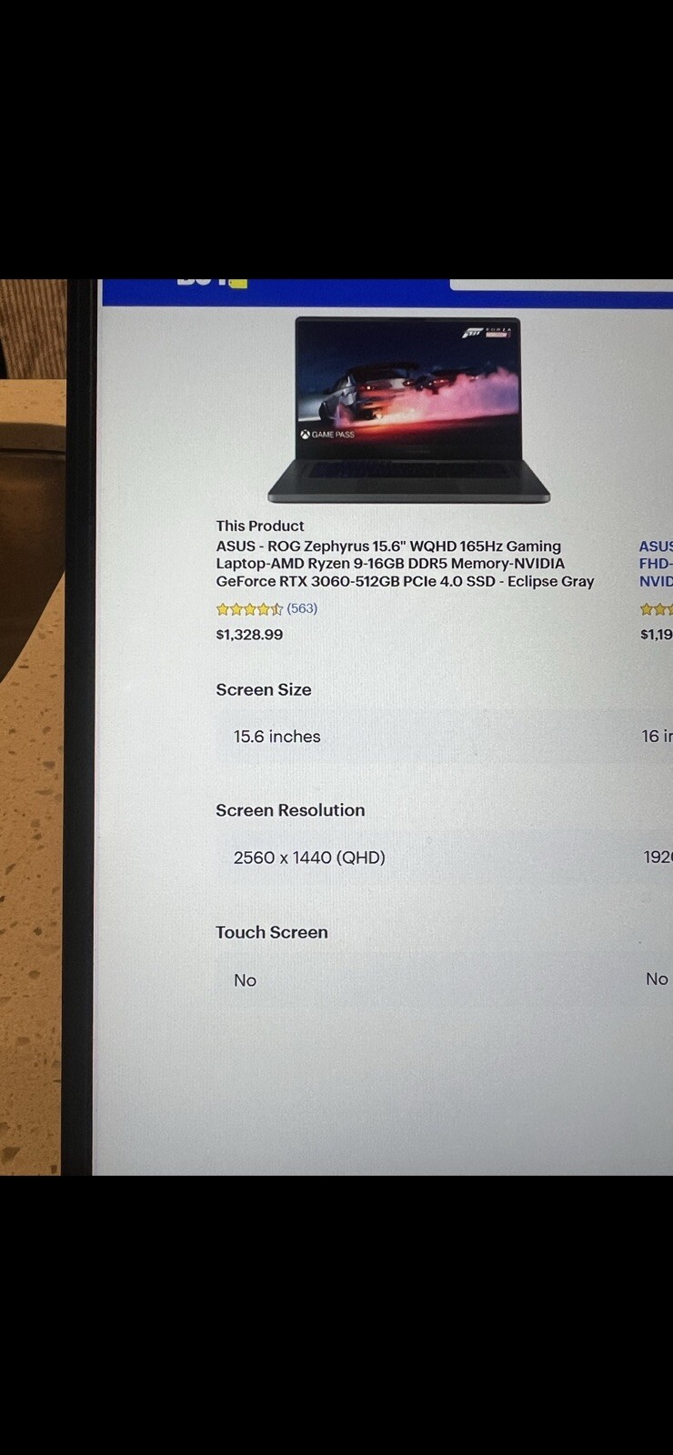 ASUS ROG Zephyrus G15 15.6″ (512GB SSD, AMD Ryzen 9 5000 Series, 4.60 GHz, 16GB)