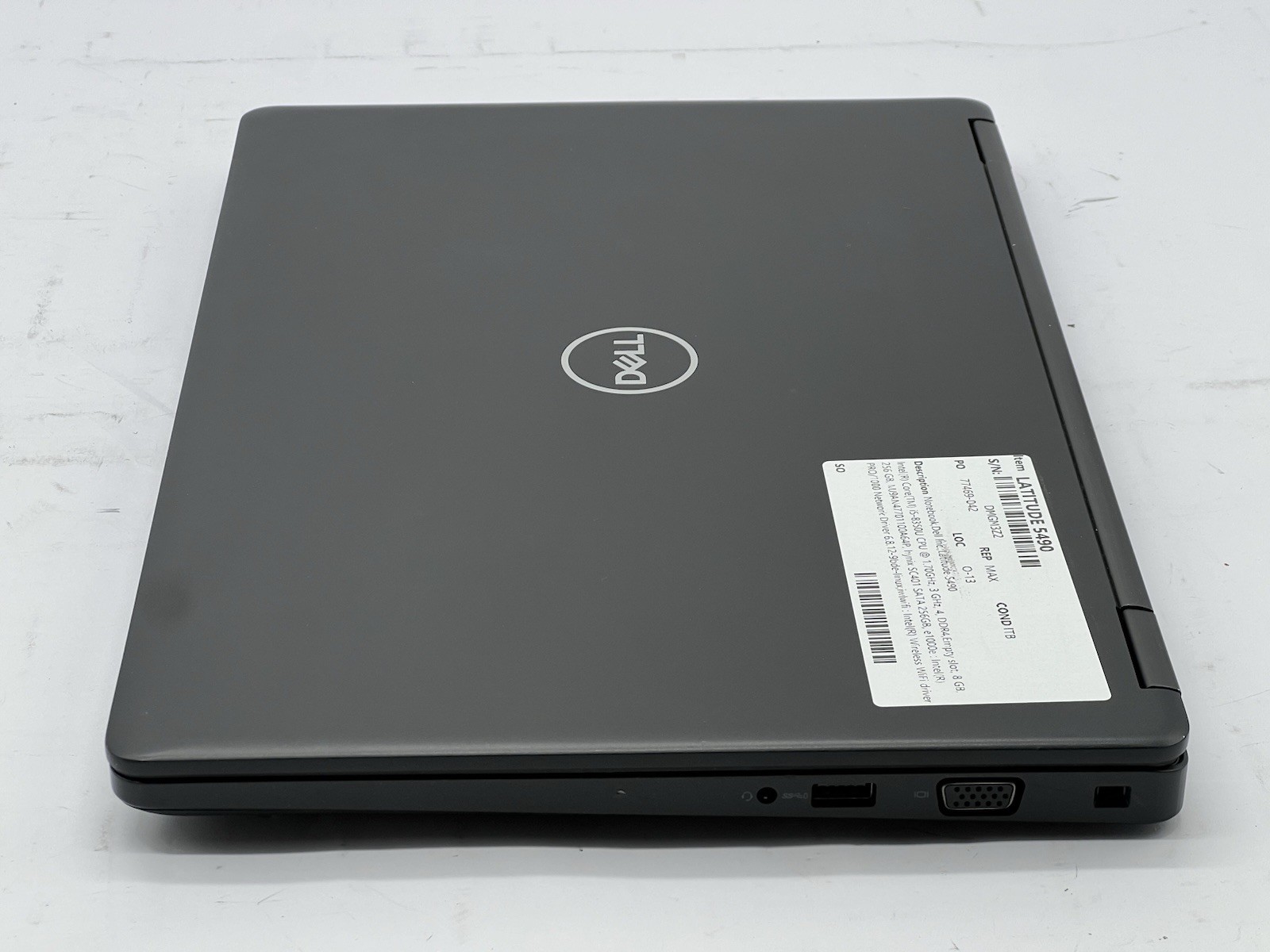 Dell Latitude 5490, i5-8350U CPU, @ 1.70GHz, 8GB RAM, 256GB SATA-No OS/Adapter