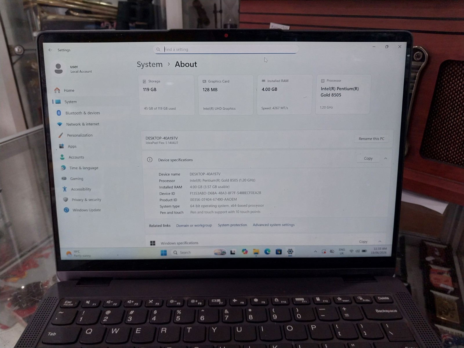 Lenovo Ideapad Flex 5 14IAU7 14″ 4GB RAM 128GB SSD WIN 11 HOME