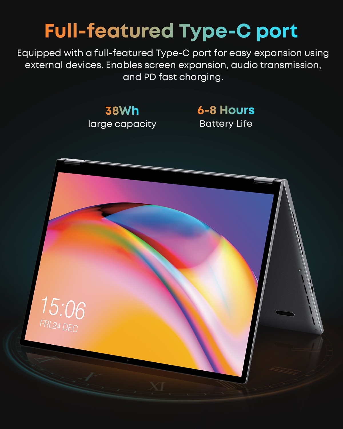 CHUWI FreeBook 2-in-1 Laptop 13.4″ 16GB/512GB, Intel N150, Win11 Touch, Backlit