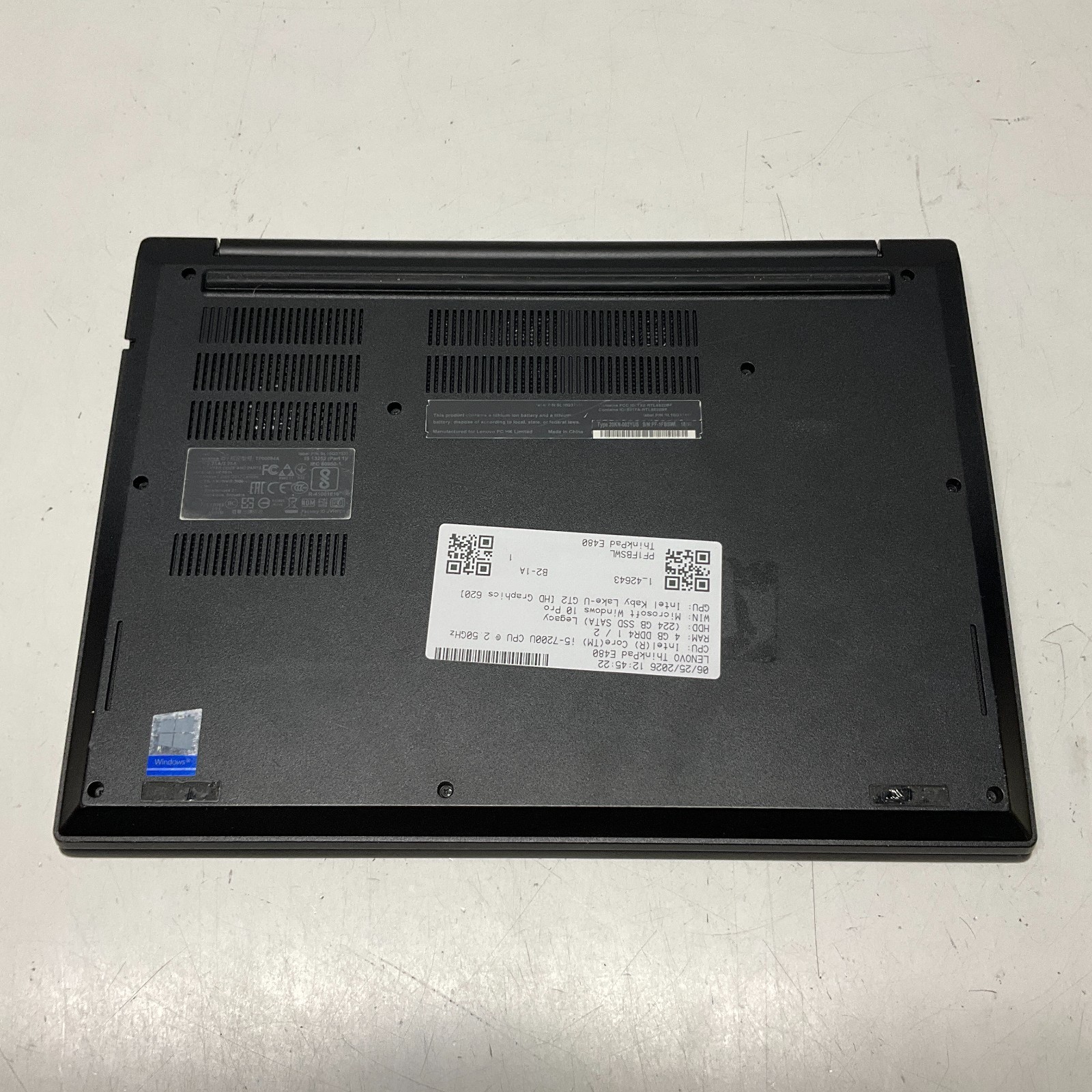 Lenovo ThinkPad E480 14″ Laptop Core i5-7200u 4GB RAM 240GB SSD Windows 10 Pro