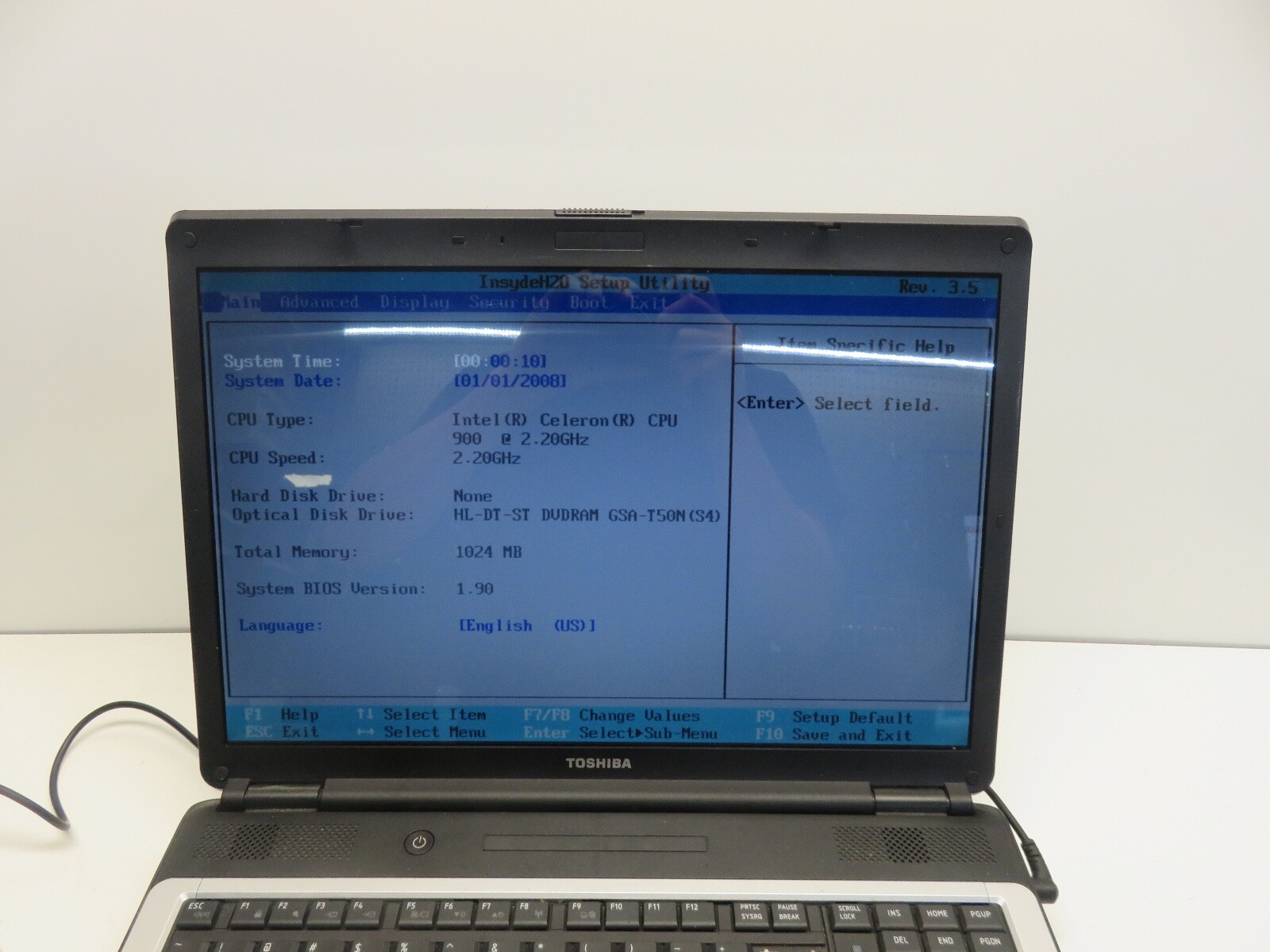 Toshiba Satellite L355-S7915 Intel Celeron 900 2.2 GHz 1 GB NO HDD No Batt