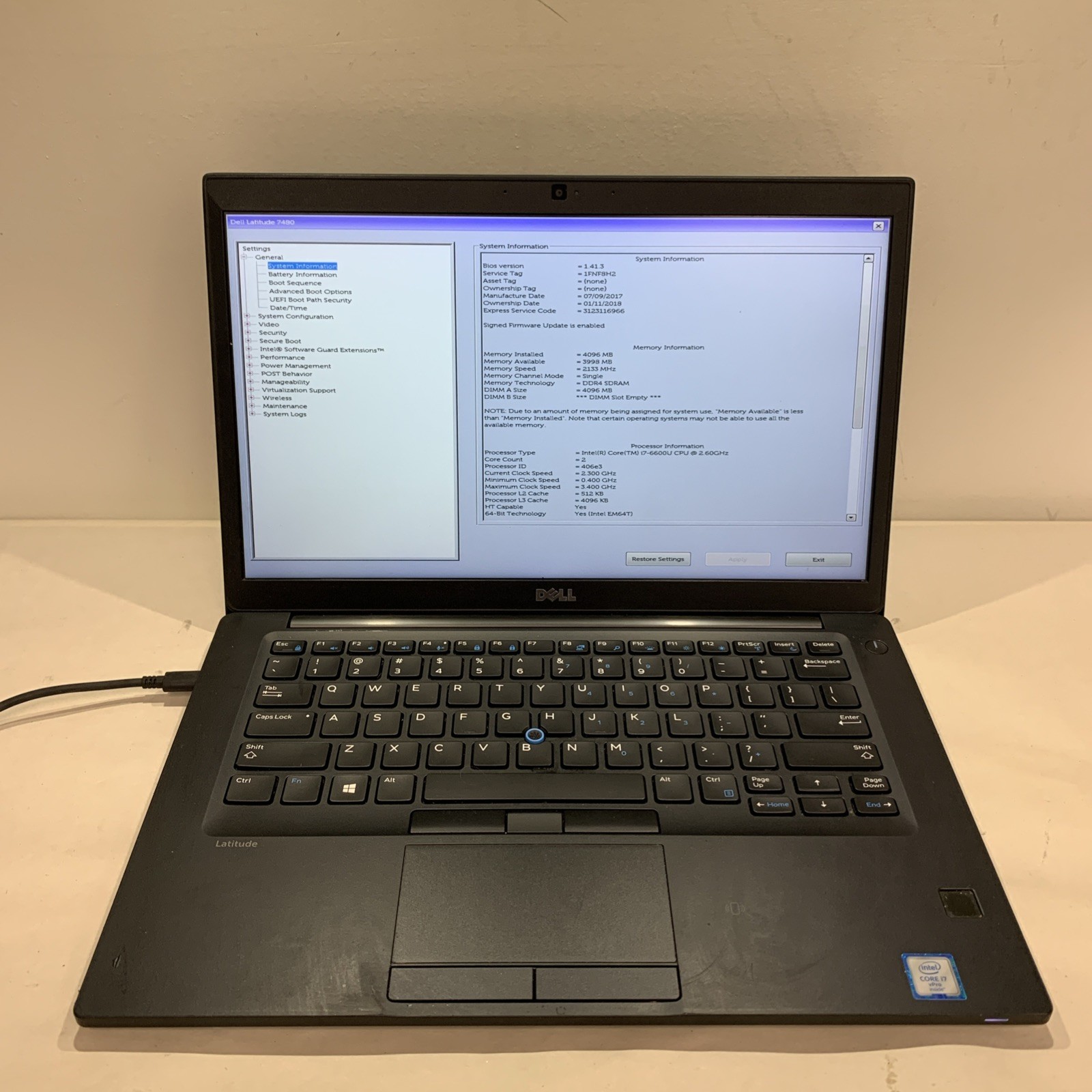 Dell Latitude 7480 i7-7600U 4GB RAM NO SSD | Battery : Poor