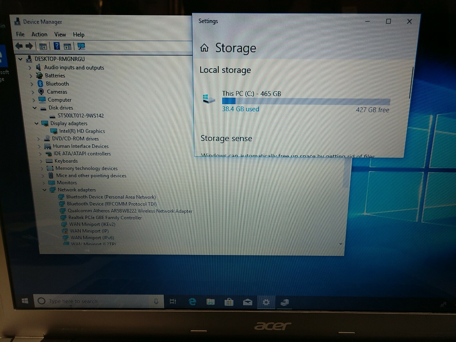 Acer Aspire V5-531 Intel Pentium 987 1.5GHz 4GB 500GB HD DVD BT Win10 *FOR PART*