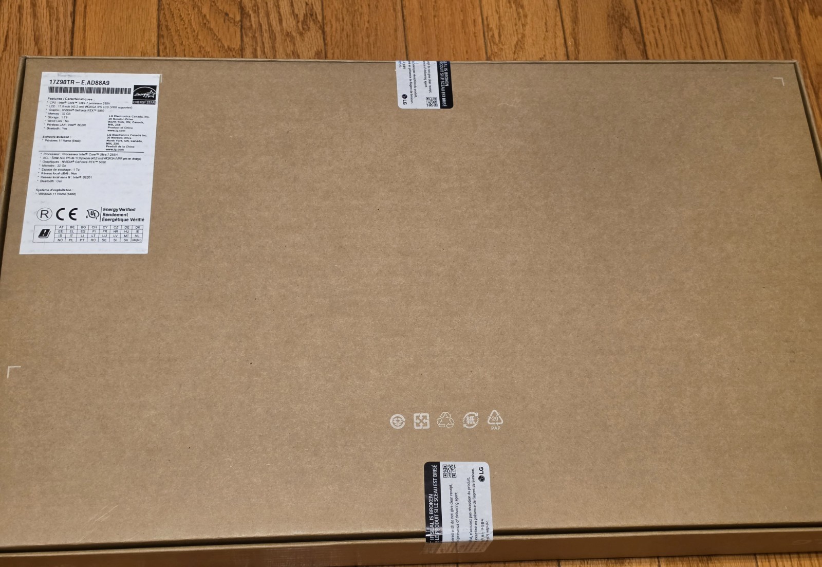 Sealed! 17″ QHD+ LG Gram Pro Laptop, Ultra 7 255H, 32GB, 1 TB, NVIDIA RTX 5050