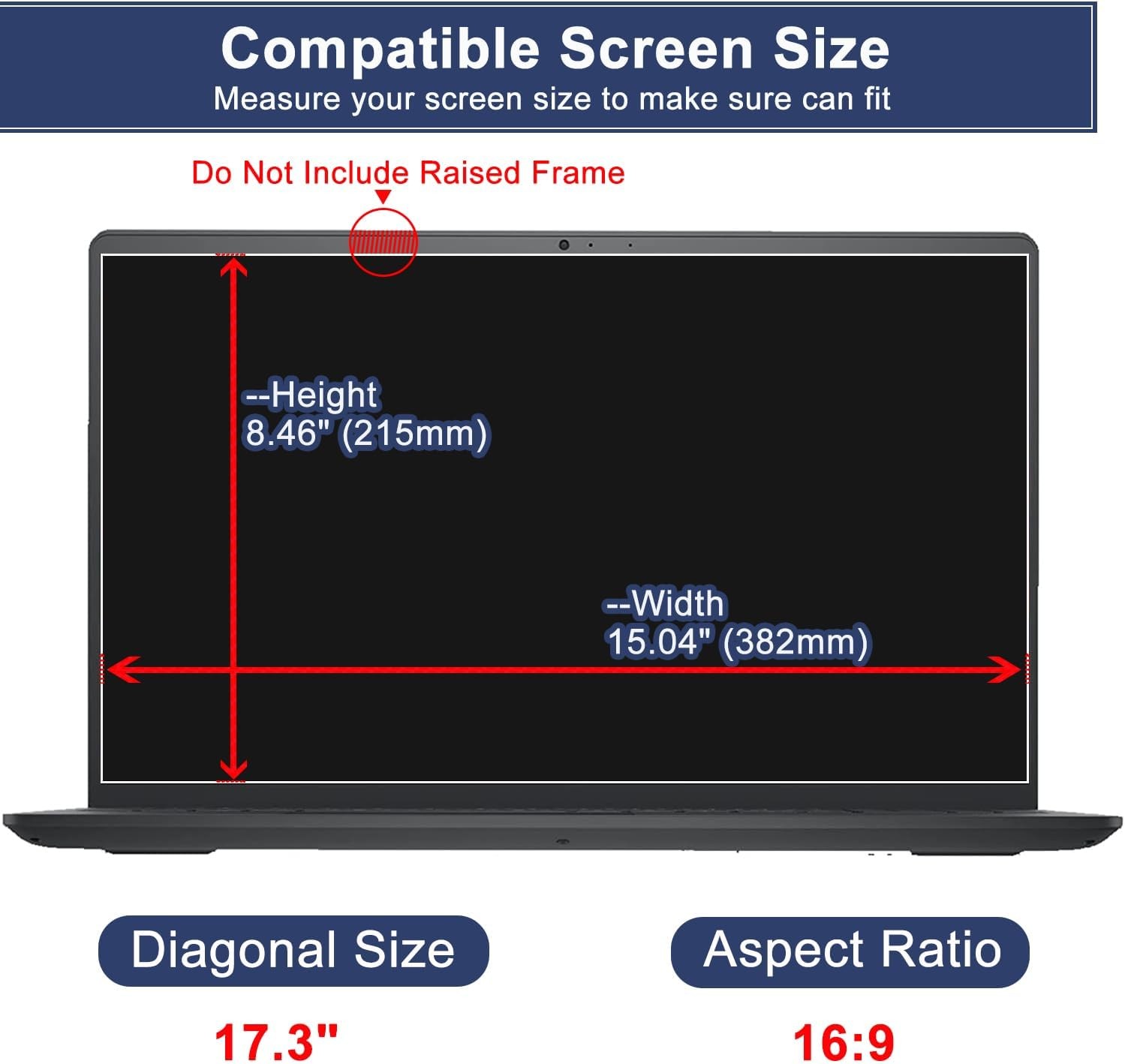 17.3″ Laptop Tempered Glass Screen Protector for 17.3 Inch HP/Dell/Sony/Samsung