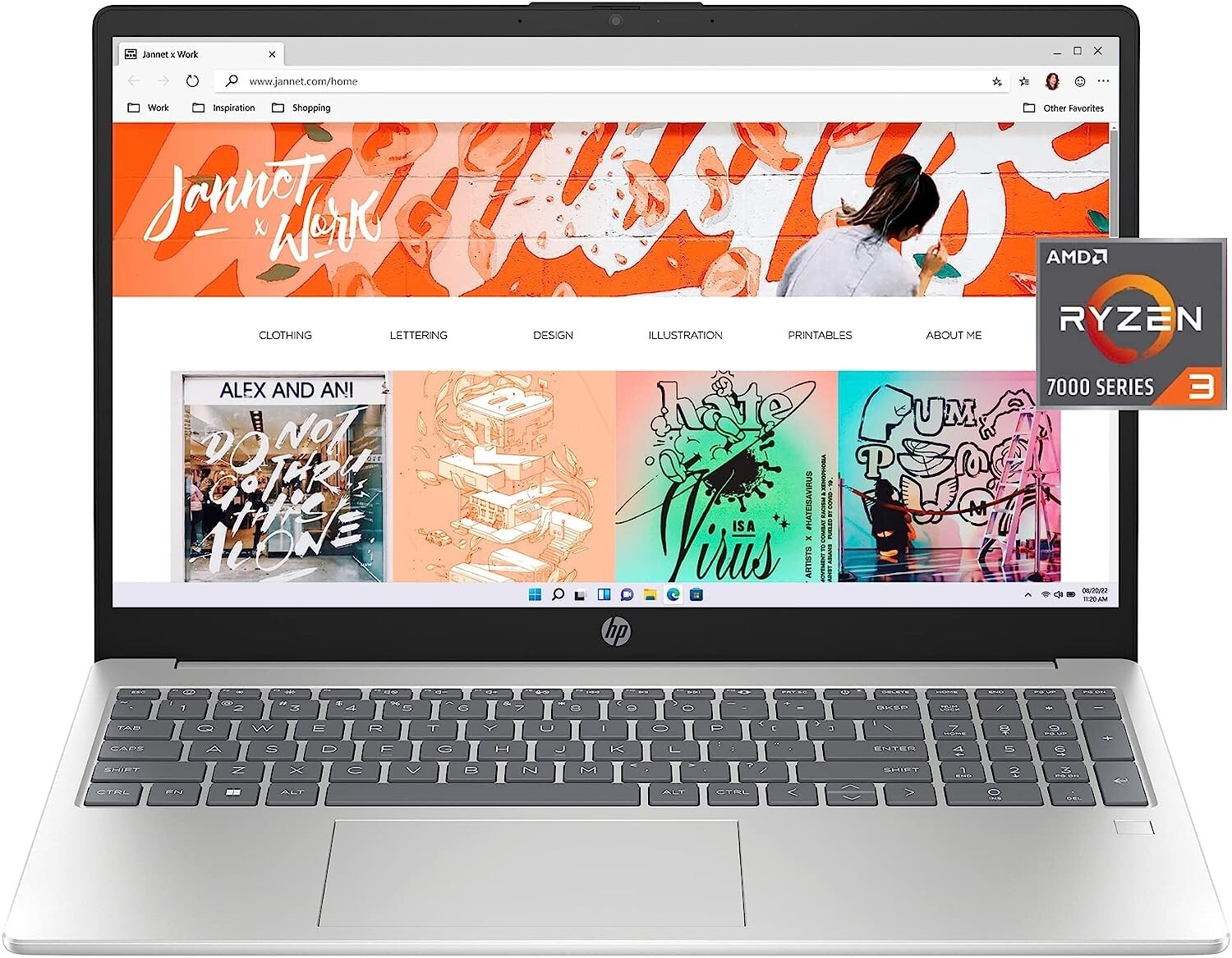 HP 15 Laptop, FHD Display, AMD Ryzen 3 7320U, 8 GB RAM, 256 GB SSD 15-fc0010nr