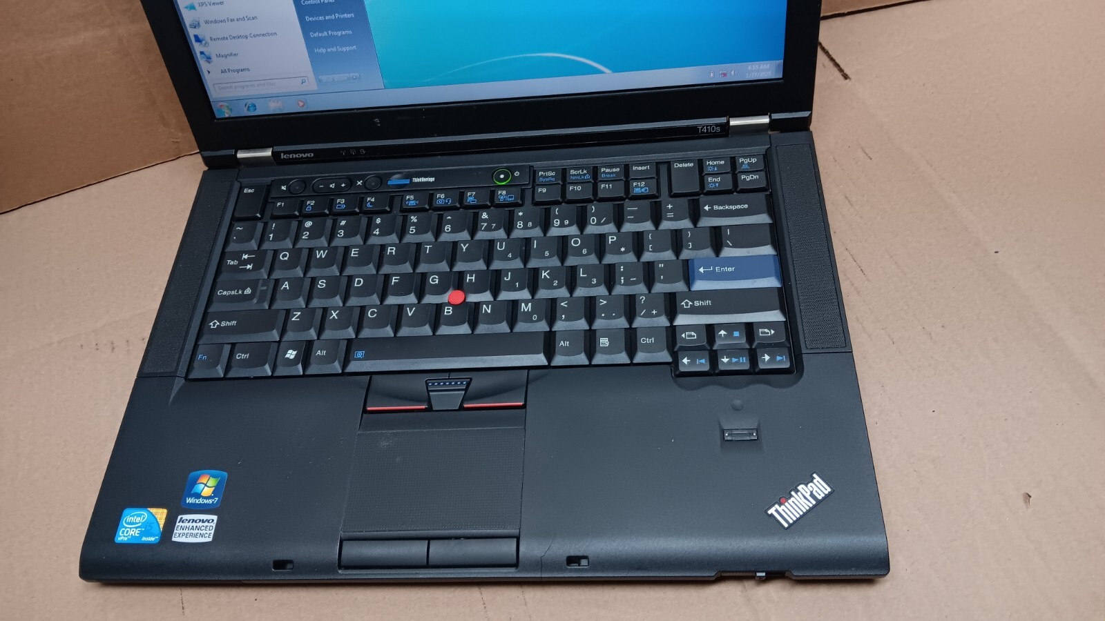 Lenovo Thinkpad T410s Laptop Core i5 @ 2.40 GHz 14″ LCD Screen Windows 7 pro DVD