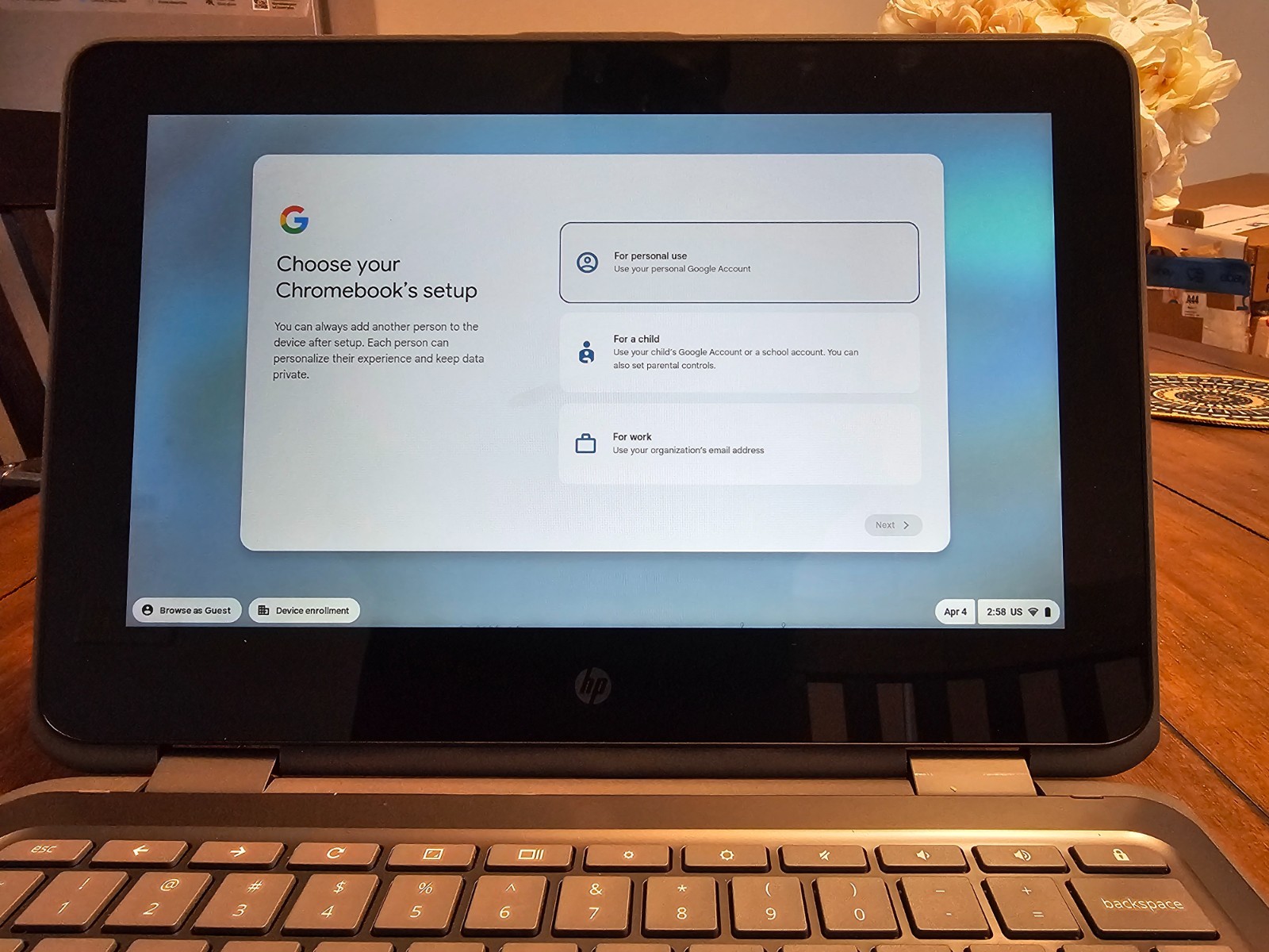 HP Chromebook 11 G6 EE Intel Celeron N3350@1.1GHz 4GB RAM 32GB SSD | LP78DS