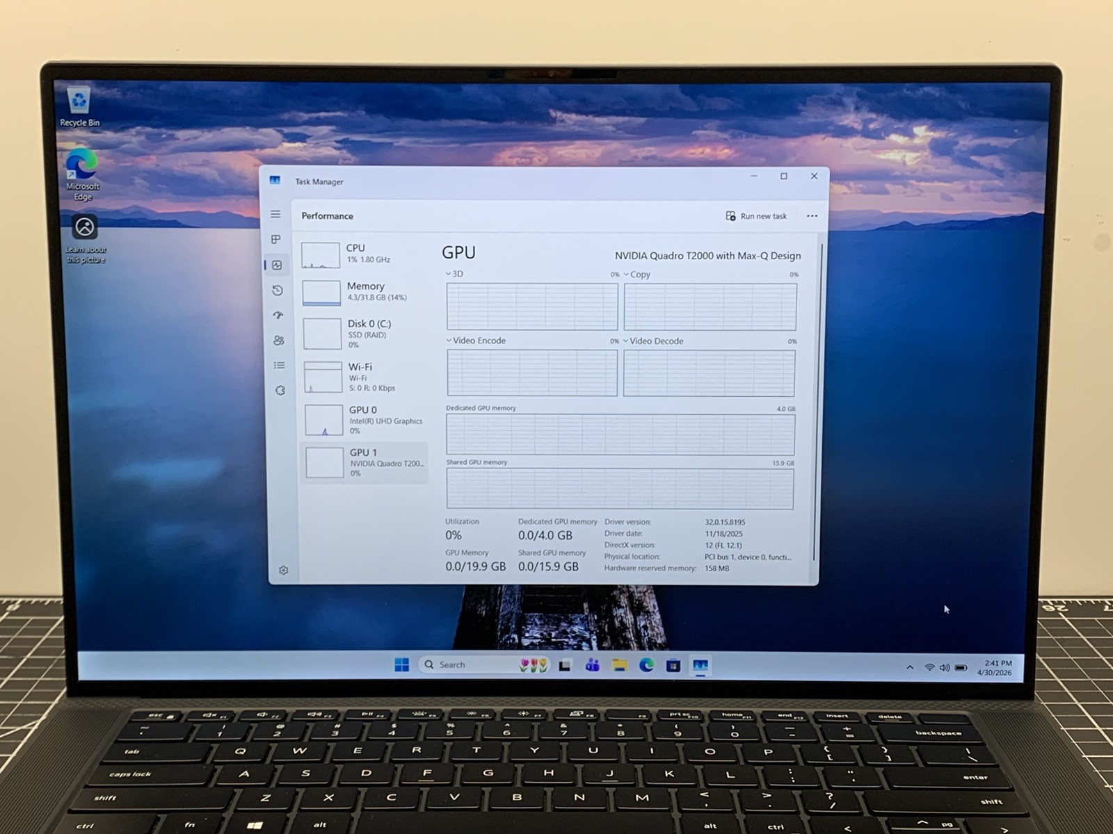 Dell Precision 5550 Core i7-10750H Quadro T2000, 32GB RAM, 512GB SSD | #P252