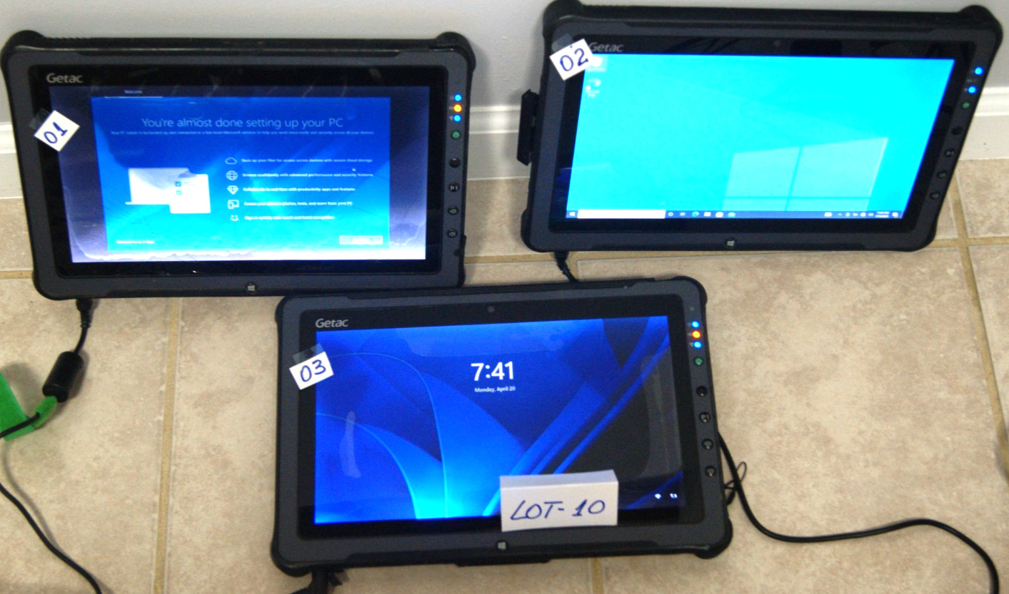 LOT OD 3 Getac F110 G2 Tablet PC i5-5200U 2.2GHz 4GB 128 SSD AS-IS NO RETURN.