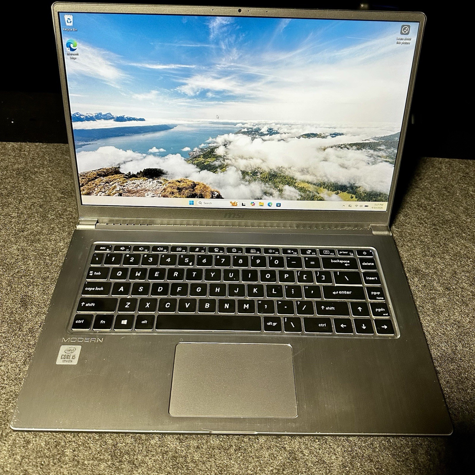 MSI Modern 15 A10M-450US INTEL i5 10210U 16GB RAM 512GB SSD