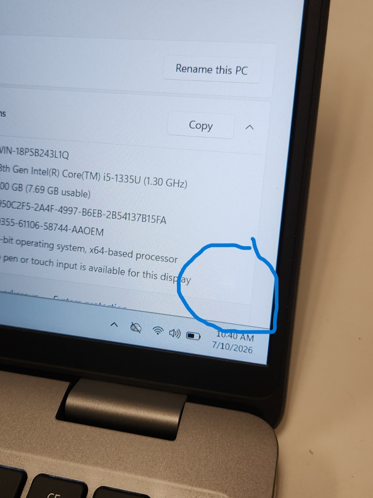 Dell Latitude 5540 15.6″ Laptop i5-1335U 1.3Ghz 8GB RAM 256GB SSD W11P + AC