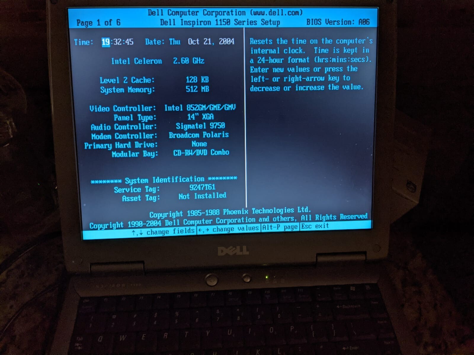 Dell Inspiron 1150 Laptop 512MB RAM No hdd read