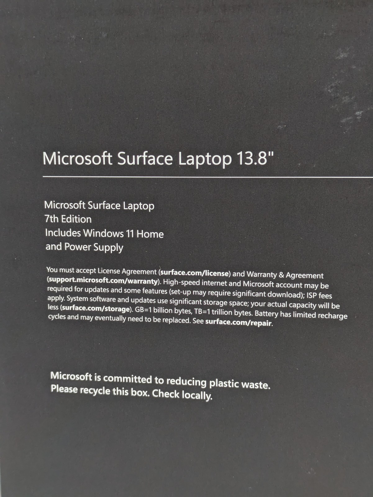 Microsoft Surface Laptop 7 13.8″ Snapdragon X Elite CPU 64GB RAM 1TB SSD W11H
