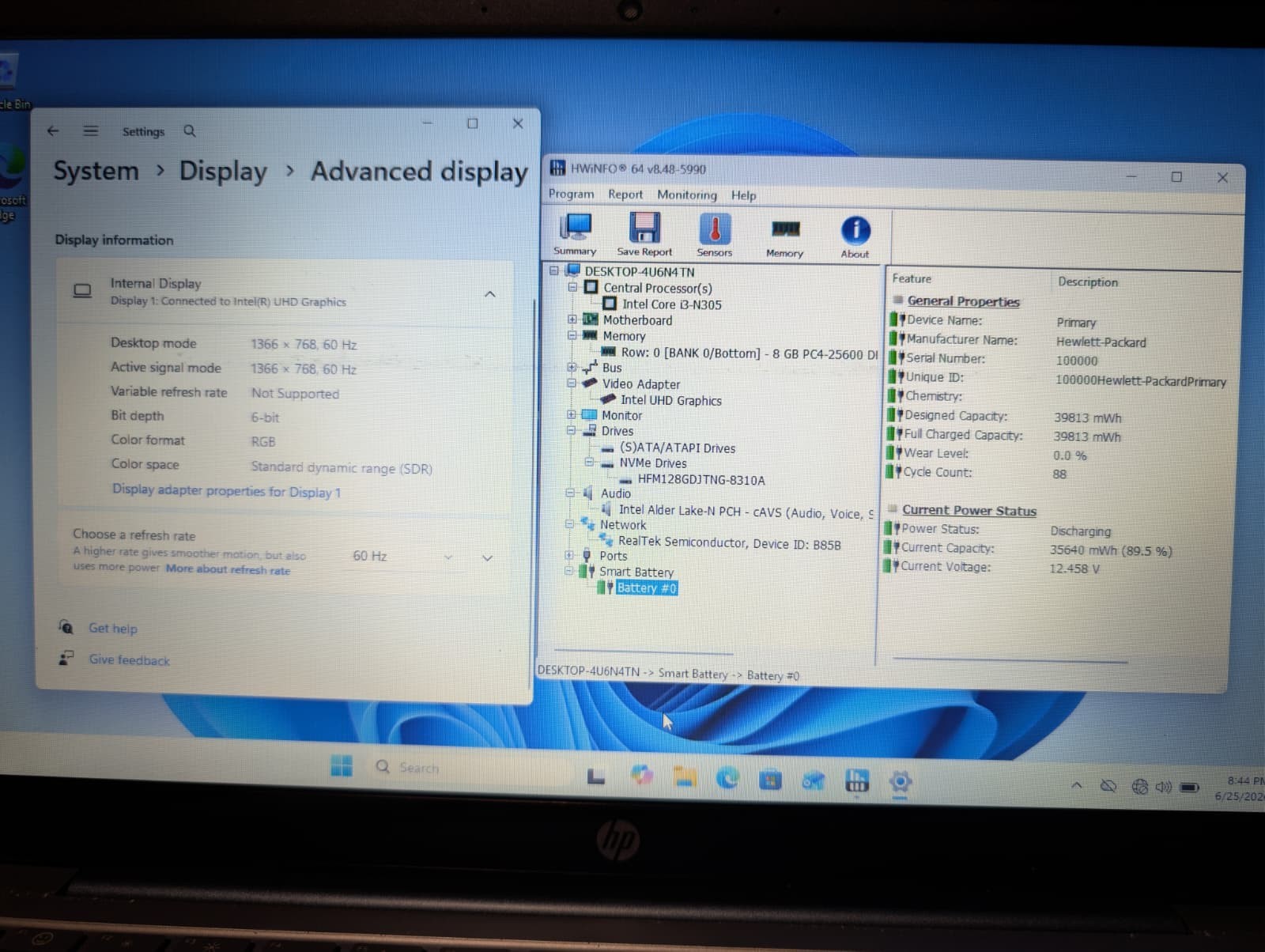 HP Laptop 14-EP | Intel i3 N305 8GB RAM 128GB NVMe SSD | Windows 11