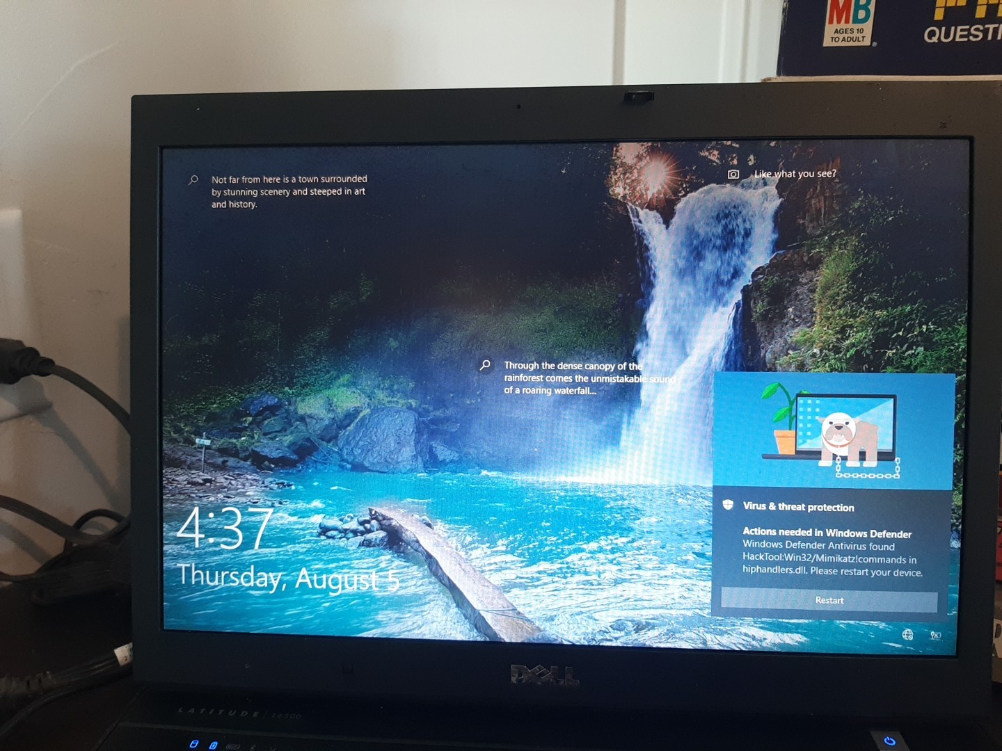 Dell Latitude E6500 Intel 2 Core Duo Inside w/ Power Cord, Powers Up