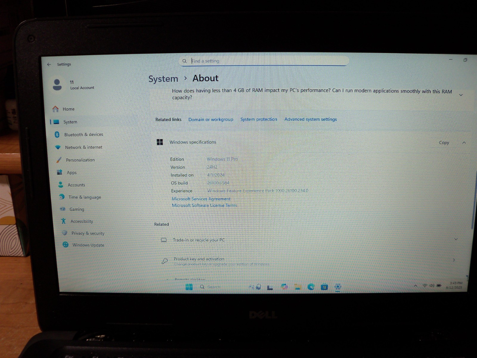 Dell Latitude 3380 13″ Laptop 4GB RAM 120 GB SSD Windows 11 Pro No AC Ada. Read