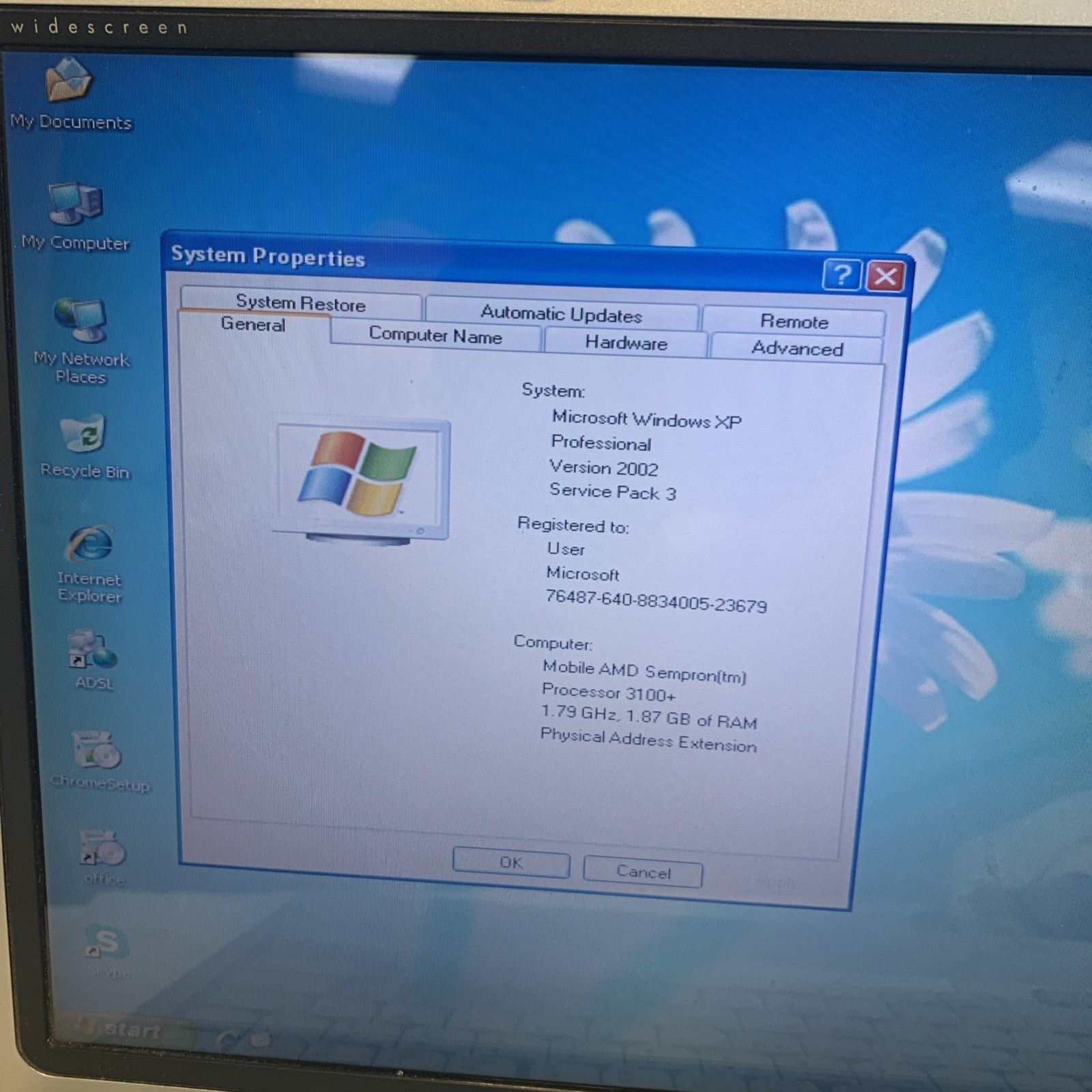 Compaq Predation V2000 AMD Septum 3100+ 1.8GHZ 2GB 40GB Windows XP SP3 Laptop