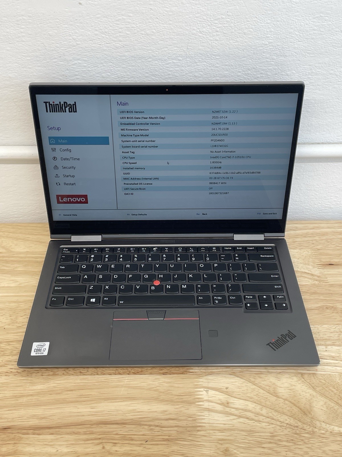 Lenovo ThinkPad X1 Yoga Gen 5 Touch – Core i7-10510U – 16GB RAM 512GB SSD Win11