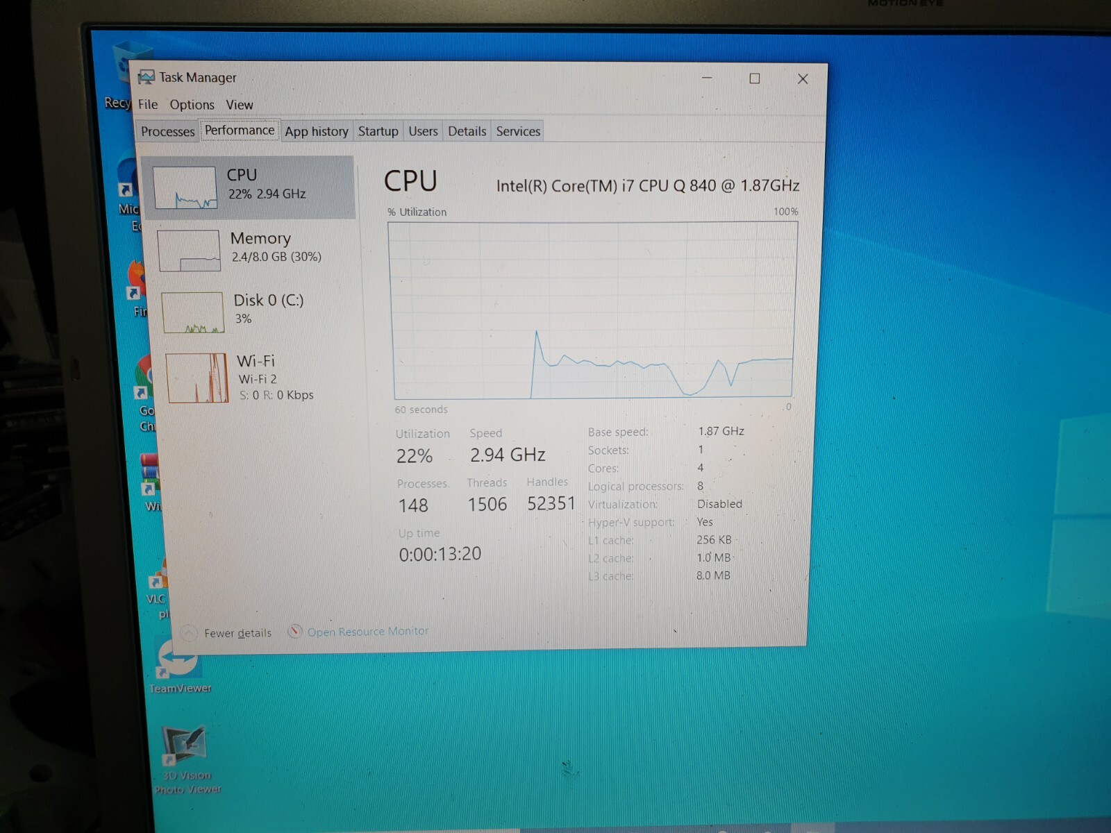 RARE Silver Sony VAIO INTEL CORE I7-840QM 1.87 GHz 16.4IN 500GB SSD 8GB Ram 1080