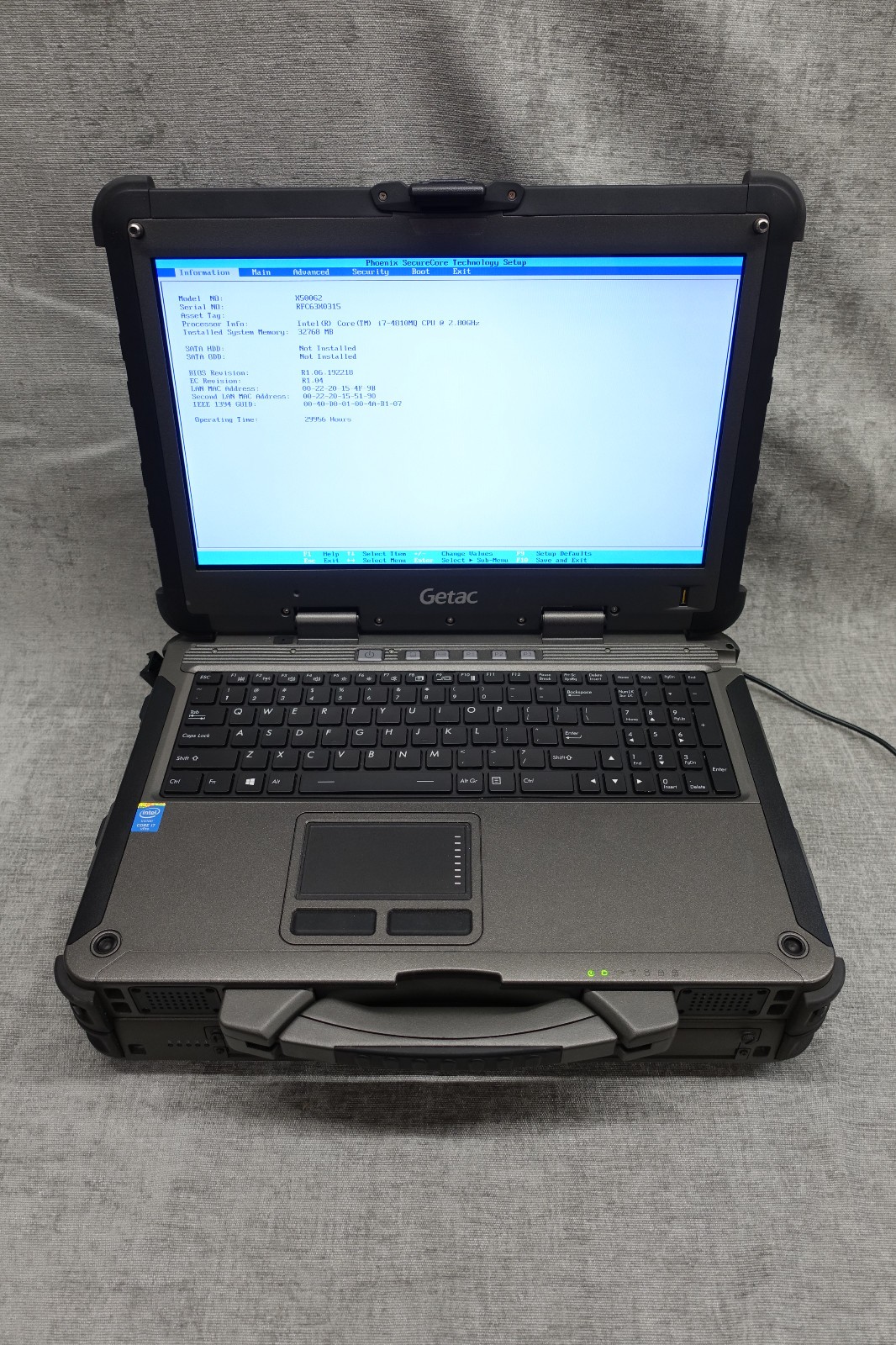 Rare GETAC X500 G2 Rugged Mobile Laptop / Server X500 i7 32gb Ram holds 6 HDD’S