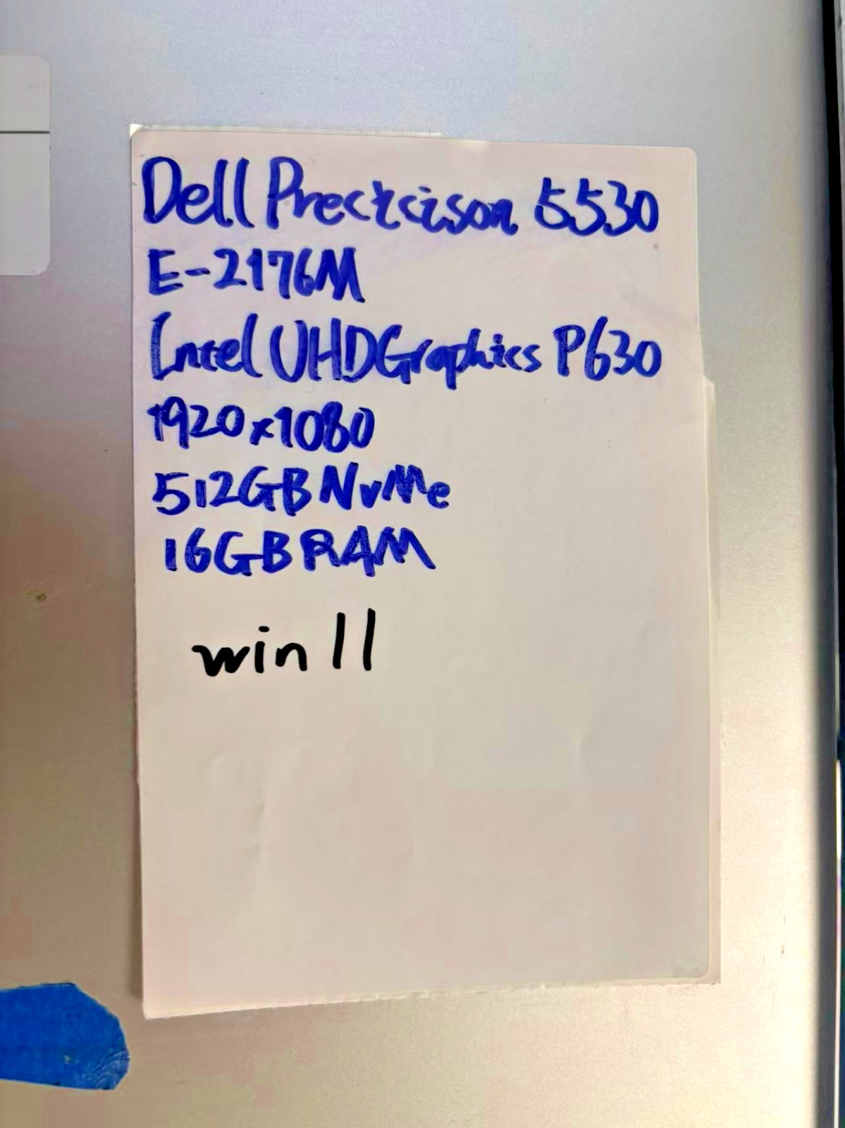 Dell Precision 5530 15″ FHD 1080p Xeon E-2176M 16GB RAM 512gb NVME Win11 READ*