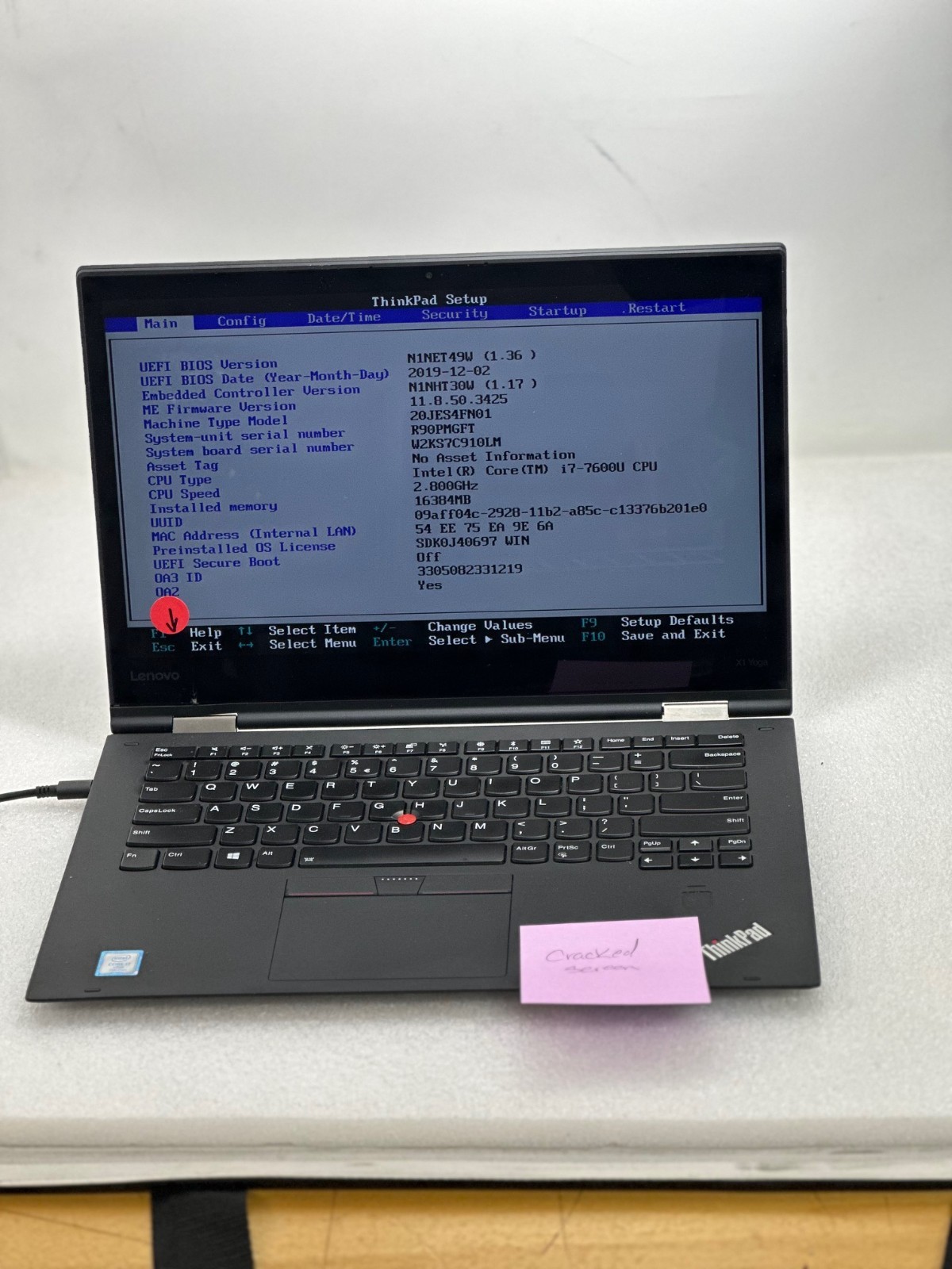 Lenovo ThinkPad 20JES4FN01 X1 Yoga 2nd Gen Intel i7 7600U 512GB 16GB Webcam Qty8