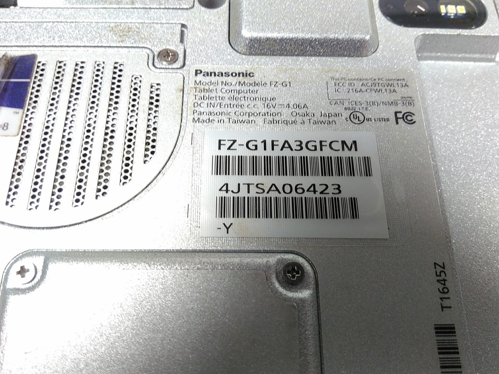 Panasonic Toughpad FX-G1FA3GFCM Core i5-4310U 2GHz 8GB 128GB No Battery No PSU