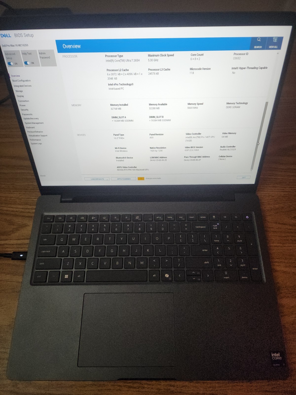 Dell Pro Max 16 2025 RTX Pro 500 6GB 32GB 1TB Ultra 7 Warranty 2028