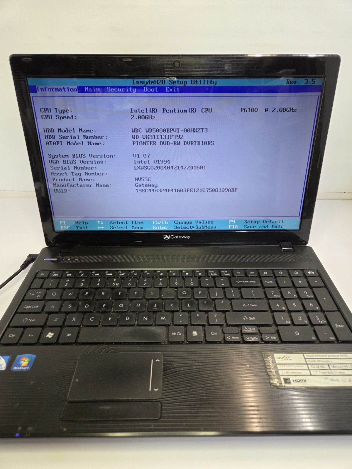 Gateway PEW91 – NV55C03u – 15.5” Laptop – UNTESTED New Power Supply