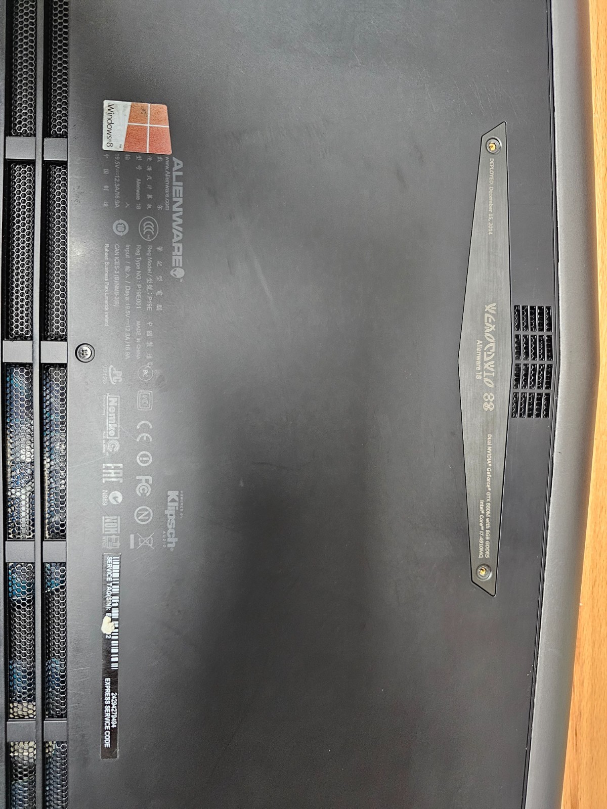 Alienware 18 Intel Core i7-4 Gen GTX880M PARTS