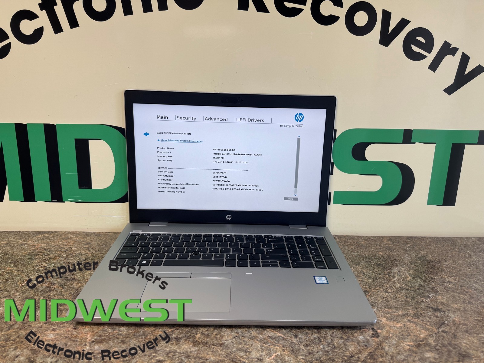 HP ProBook 650 G5 i5-8265U 1.6GHz 16GB 256GB SSD
