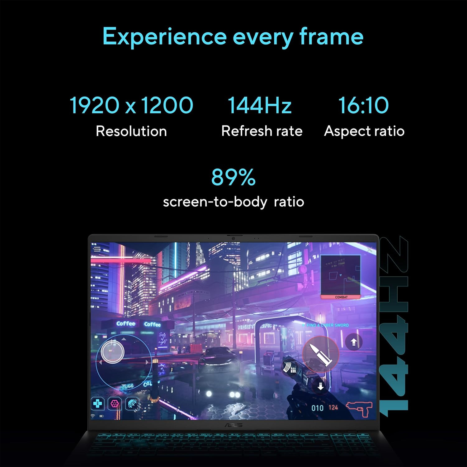 V16 Gaming Laptop, 16” WUXGA 144Hz Display, Intel Core 7 Processor 240H, NVIDIA