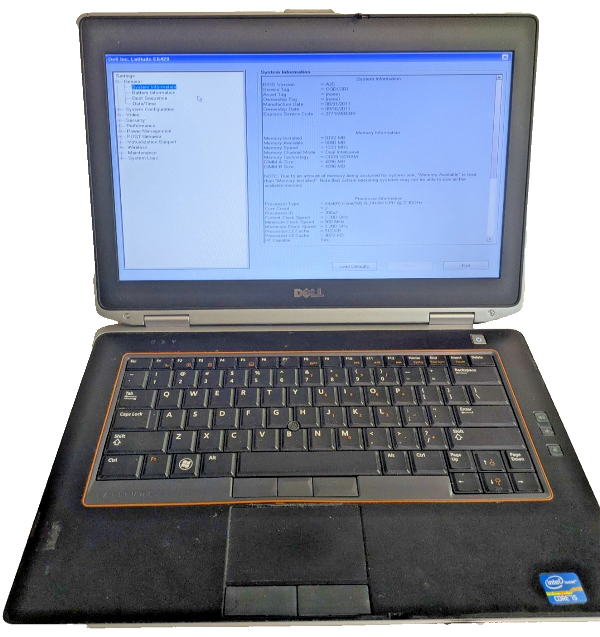 Dell Latitude E6420 Intel Core i5-2430M 2GB No HDD No Batt