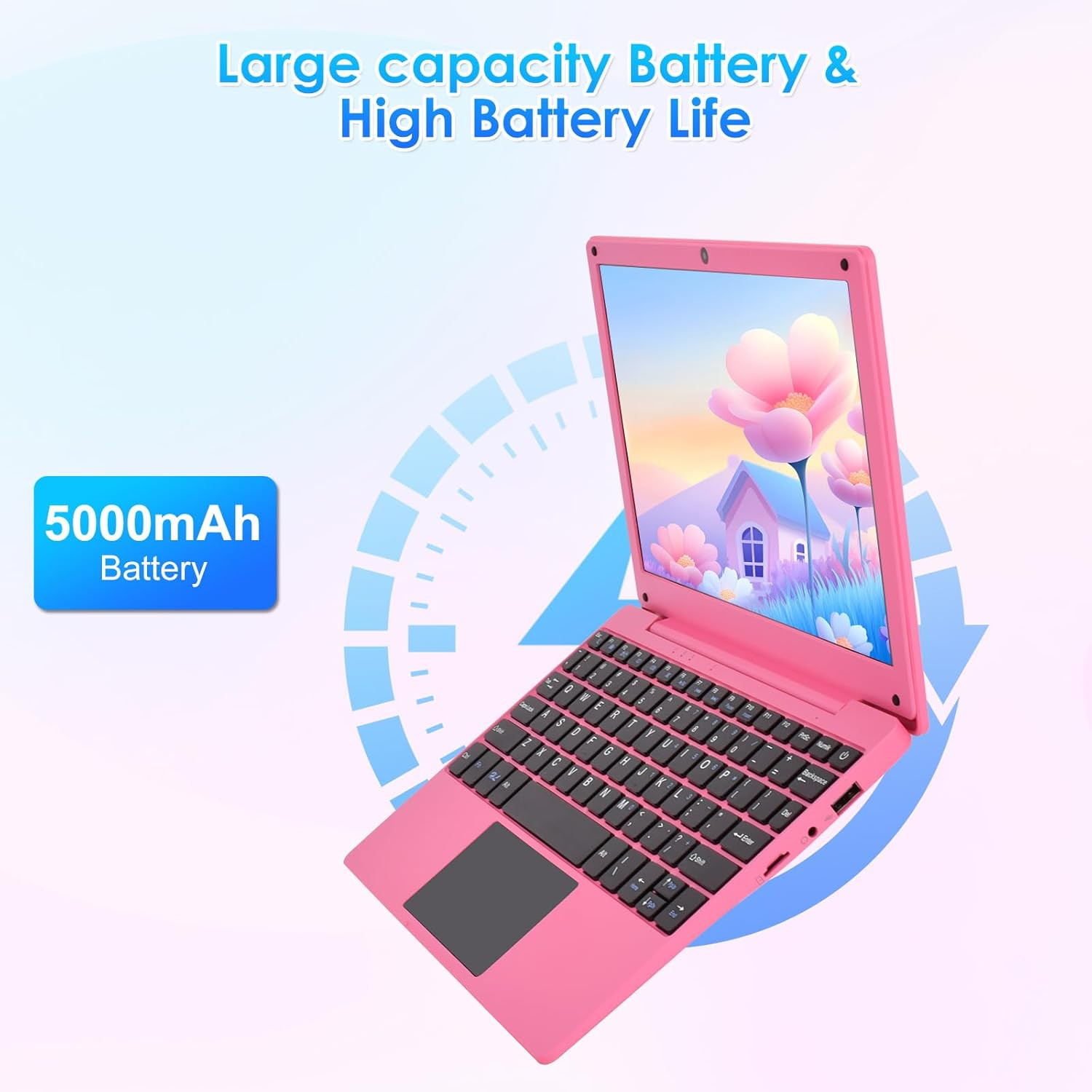 Mini 10.1 Inch Android 12 Laptop Computer, Portable Small Netbook Computer with