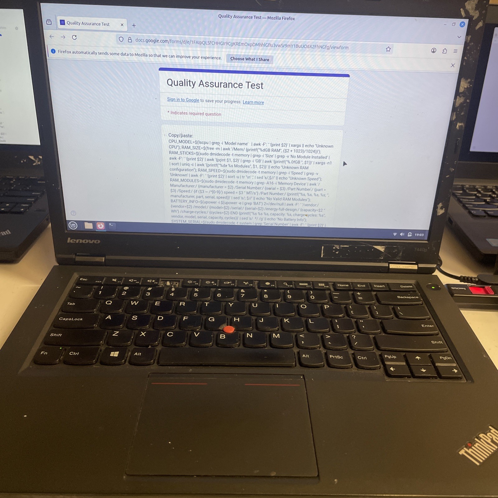 Lot of 6 Lenovo ThinkPad | 3x T460 i5-6th Gen | 2x T450 i5-5th Gen | 1x T440p