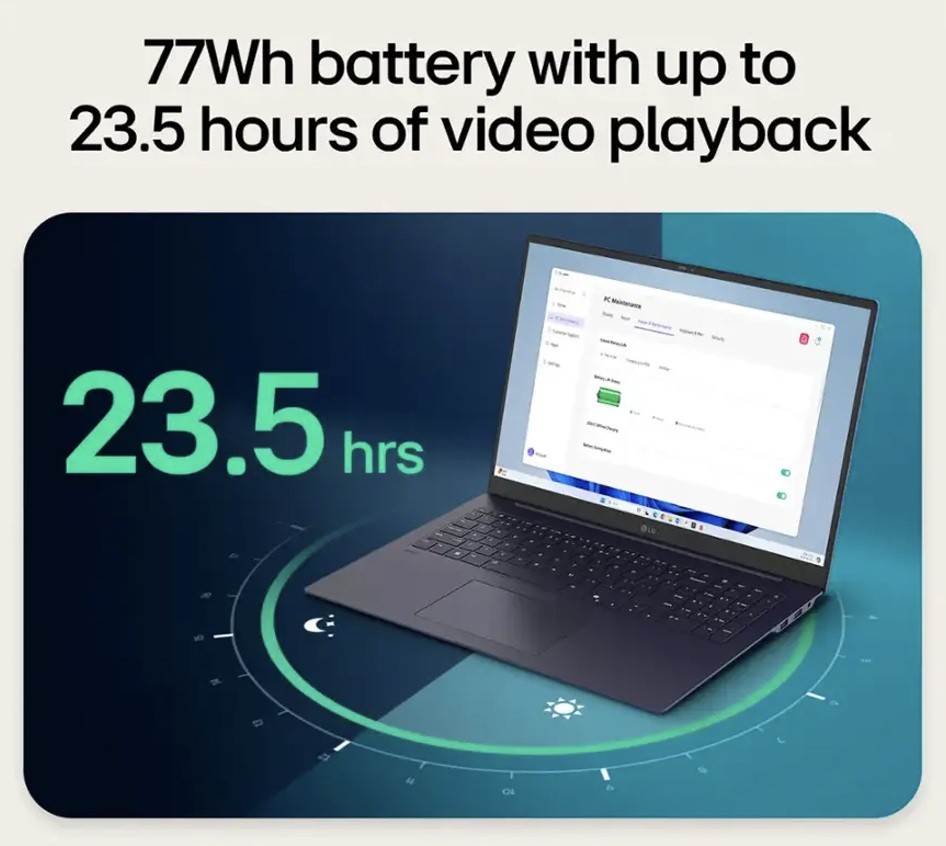 LG gram AI Powered 17″ WQXGA Touch Intel Ultra 9-288V 32GB 1TB SSD W11H Laptop